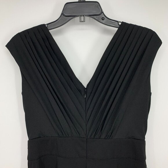 Bebe Jumpsuit Black Pleated V Neck Sleeveless Wide Leg - Picture 6 of 9